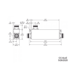 Acoplador direccional 20dB 617-5925MHz 300W-161dBc 4.3-10 IP67