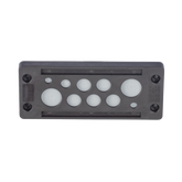 Pasacable de 10 Orificios de Marco Rectangular, IP65, 4.41" X 1.42", para Cables no Terminados, Color Negro.