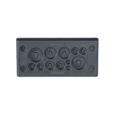 Pasacables Rectangular de Membrana, IP66, 3.39" x 1.42", 12 orificios, para Cables no Terminados. Color Negro
