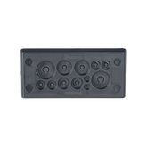 Pasacables Rectangular de Membrana, IP66, 3.39" x 1.42", 12 orificios, para Cables no Terminados. Color Negro