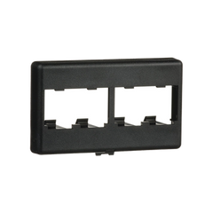 Placa de Mobiliario Modular Estándar, Salidas Para 4 Puertos Mini-Com, Color Negro