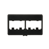 Placa de Mobiliario Modular Estándar, Salidas Para 4 Puertos Mini-Com, Color Negro