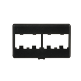 Placa de Mobiliario Modular Estándar, Salidas Para 4 Puertos Mini-Com, Color Negro