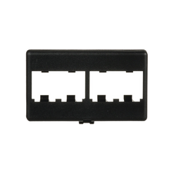 Placa de Mobiliario Modular Estándar, Salidas Para 4 Puertos Mini-Com, Color Negro