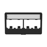 Placa de Mobiliario Modular Estándar, Salidas Para 4 Puertos Mini-Com, Con Espacio Para Etiquetas, Color Negro
