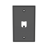 Placa de Pared Vertical Clásica, Salida Para 1 Puerto Mini-Com, Color Negro