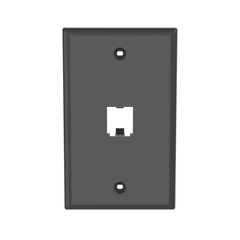 Placa de Pared Vertical Clásica, Salida Para 1 Puerto Mini-Com, Color Negro