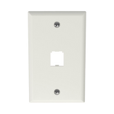 Placa de Pared Vertical Clásica, Salida Para 1 Puerto Mini-Com, Color Blanco Mate