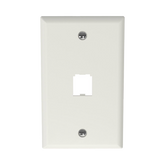 Placa de Pared Vertical Clásica, Salida Para 1 Puerto Mini-Com, Color Blanco Mate