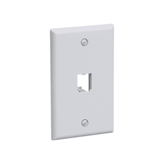 Placa de Pared Vertical Clásica, Salida Para 1 Puerto Mini-Com, Color Blanco