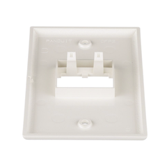 Placa de Pared Vertical Clásica, Salida Para 2 Puertos Mini-Com, Color Blanco Mate