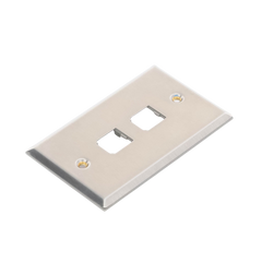 Placa de Pared Vertical, de Acero Inoxidable, Salida Para 2 Puertos Mini-Com