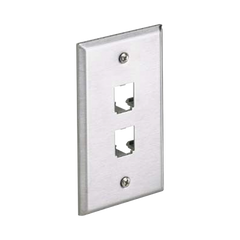 Placa de Pared Vertical, de Acero Inoxidable, Salida Para 2 Puertos Mini-Com