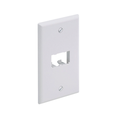 Placa de Pared Vertical Clásica, Salida Para 2 Puertos Mini-Com, Color Blanco