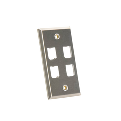Placa de Pared Vertical, de Acero Inoxidable, Salida Para 4 Puertos Mini-Com