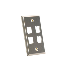 Placa de Pared Vertical, de Acero Inoxidable, Salida Para 4 Puertos Mini-Com