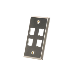 Placa de Pared Vertical, de Acero Inoxidable, Salida Para 4 Puertos Mini-Com