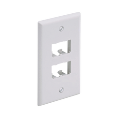 Placa de Pared Vertical Clásica, Salida Para 4 Puertos Mini-Com, Color Blanco