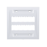 Placa de Pared Vertical Ejecutiva, Salida Para 10 Puertos Mini-Com, Con Espacios Para Etiquetas, Color Blanco