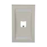 Placa de Pared Vertical Ejecutiva, Salida Para 1 Puerto Mini-Com, Con Espacios Para Etiquetas, Color Blanco Mate