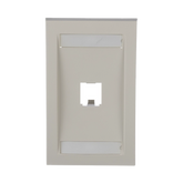 Placa de Pared Vertical Ejecutiva, Salida Para 1 Puerto Mini-Com, Con Espacios Para Etiquetas, Color Blanco Mate