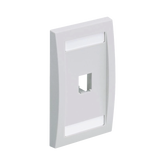 Placa de Pared Vertical Ejecutiva, Salida Para 1 Puerto Mini-Com, Con Espacios Para Etiquetas, Color Blanco