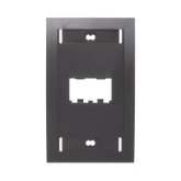 Placa de Pared Vertical Ejecutiva, Salida de 2 Puertos Mini-Com, Con Espacios Para Etiquetas, Color Negro