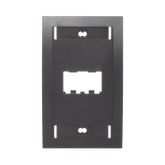 Placa de Pared Vertical Ejecutiva, Salida de 2 Puertos Mini-Com, Con Espacios Para Etiquetas, Color Negro