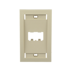 Placa de Pared Vertical Ejecutiva, Salida Para 2 Puertos Mini-Com, Con Espacios Para Etiquetas, Color Marfil