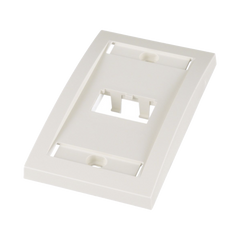 Placa de Pared Vertical Ejecutiva, Salida Para 2 Puertos Mini-Com, Con Espacios Para Etiquetas, Color Blanco Mate