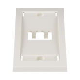 Placa de Pared Vertical Ejecutiva, Salida Para 2 Puertos Mini-Com, Con Espacios Para Etiquetas, Color Blanco Mate