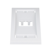 Placa de Pared Vertical Ejecutiva, Salida Para 2 Puertos Mini-Com, Con Espacios Para Etiquetas, Color Blanco
