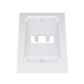 Placa de Pared Vertical Ejecutiva, Salida Para 2 Puertos Mini-Com, Con Espacios Para Etiquetas, Color Blanco