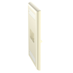 Placa de Pared Vertical Clásica, Salida Para 2 Puertos Mini-Com, Con Espacios Para Etiquetas, Color Marfil