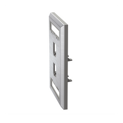 Placa de Pared Vertical, de Acero Inoxidable, Salida Para 2 Puertos Mini-Com, Con Espacios Para Etiquetas