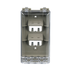Placa de Pared Vertical, Resistente al Agua con Protección IP56, Acepta 4 Módulos Mini-Com, Color Gris