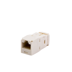 Conector Jack RJ45 Estilo TG, Mini-Com, Categoría 6, de 8 Posiciones y 8 Cables, Color Blanco Mate