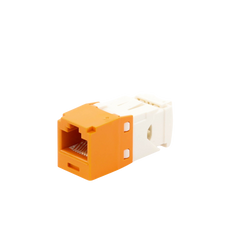 Conector Jack RJ45 Estilo TG, Mini-Com, Categoría 6, de 8 Posiciones y 8 Cables, Color Naranja