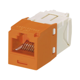 Conector Jack RJ45 Estilo TG, Mini-Com, Categoría 6, de 8 Posiciones y 8 Cables, Color Naranja
