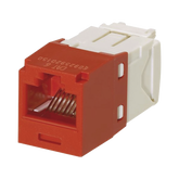Conector Jack RJ45 Estilo TG, Mini-Com, Categoría 6, de 8 Posiciones y 8 Cables, Color Rojo