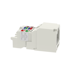 Conector Jack RJ45 Estilo TP, Mini-Com, Categoría 6, de 8 Posiciones y 8 Cables, Color Blanco Mate