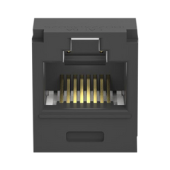 Conector Jack RJ45 Estilo TG, Mini-Com, Categoría 6A, de 8 Posiciones y 8 Cables, Color Negro