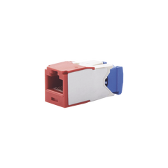 Conector Jack RJ45 Estilo TG, Mini-Com, Categoría 6A, de 8 Posiciones y 8 Cables, Color Rojo