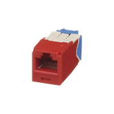 Conector Jack RJ45 Estilo TG, Mini-Com, Categoría 6A, de 8 Posiciones y 8 Cables, Color Rojo
