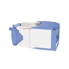 Conector Jack RJ45 Estilo TG con Ventana, Mini-Com, Categoría 6A, de 8 Posiciones y 8 Cables, Color Azul
