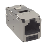 Conector Jack RJ45 Blindado, Estilo TG, Mini-Com, Categoría 6, de 8 Posiciones y 8 Cables, Color Negro