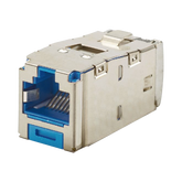 Conector Jack RJ45 Blindado, Estilo TG, Mini-Com, Categoría 6A, de 8 Posiciones y 8 Cables, Color Azul