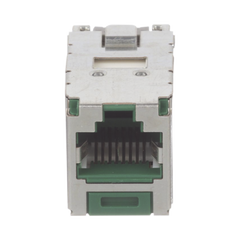 Conector Jack RJ45 Blindado, Estilo TG, Mini-Com, Categoría 6A, de 8 Posiciones y 8 Cables, Color Verde