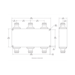 Combinador hibrido 3x3 617-2700 150W -161dBc 4.3-10 IP68