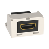 Módulo Acoplador HDMI 2.0, Hembra a Hembra Tipo-A, Categoría 2, Uso en 2 Puertos Mini-Com, Color Blanco Mate